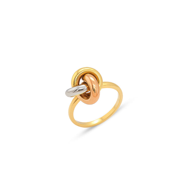 18K Tri Gold Soft Linked Knot Ring - X1U198052/R