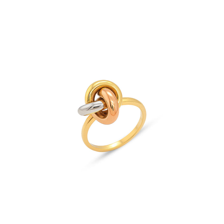 18K Tri Gold Soft Linked Knot Ring - X1U198052/R