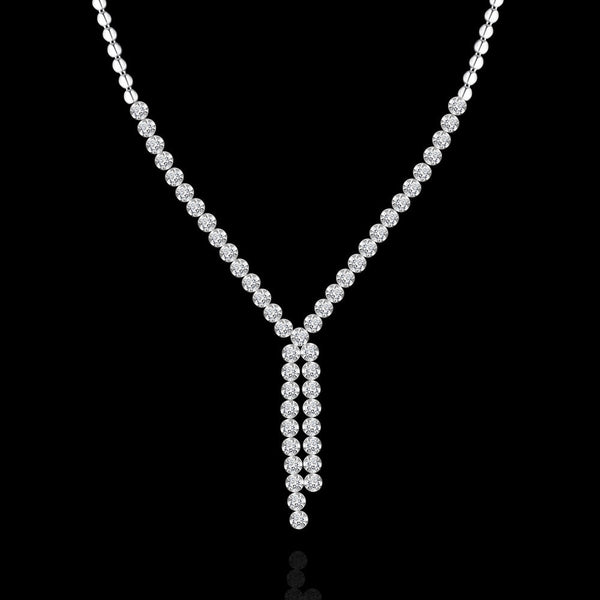 Lariat round brilliance tennis necklace - INK39B