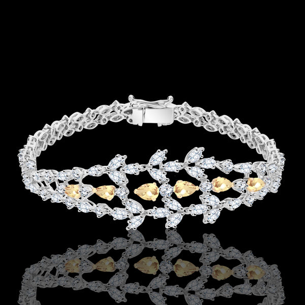 A statement bracelet with yellow diamonds in floral delicate design for a remarkable masterpiece  - NADL-BR