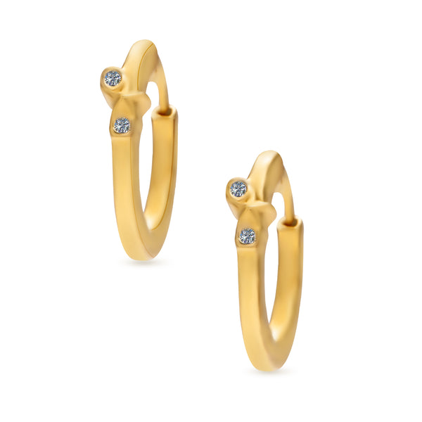 Simple Diamond Shinny Earring in Rose 18 K Gold - S-EN063S