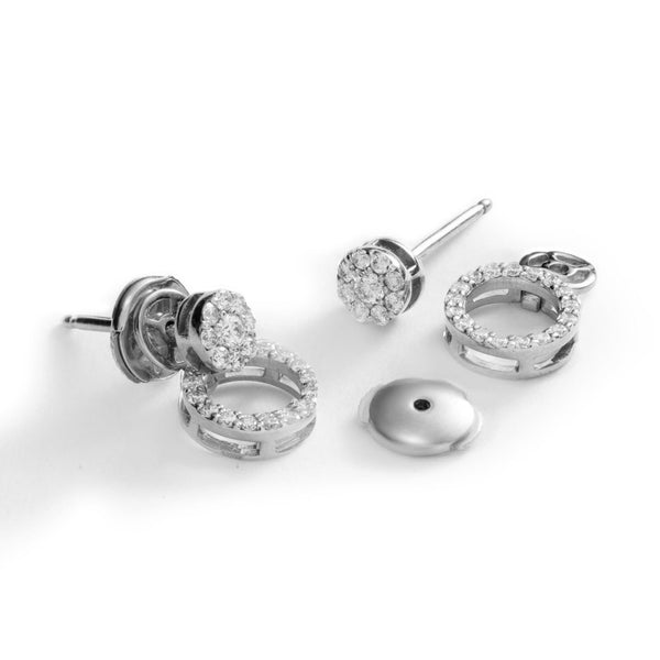 Circle Diamond Earring in White 18 K Gold - S-EN019S